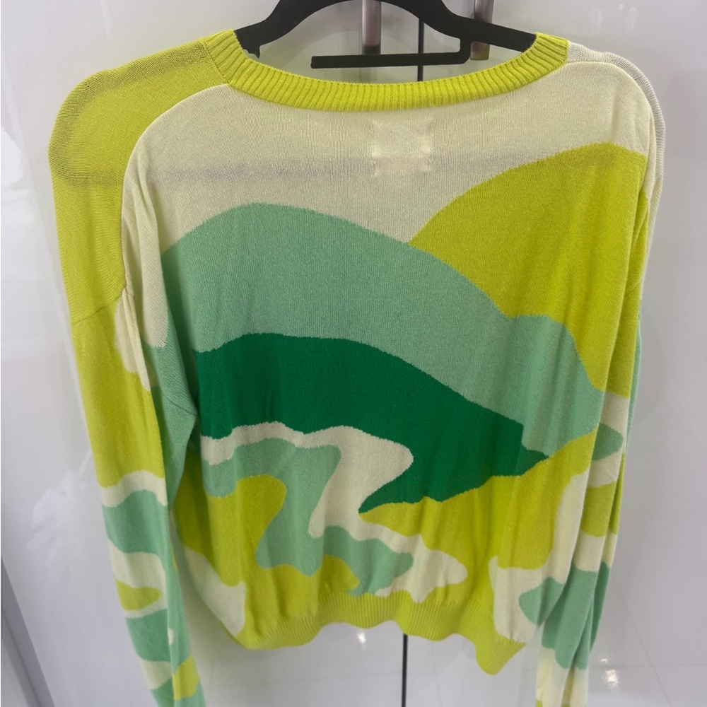Future Collective with Alani Noelle Lime Green Abstract Women's Sweater - Picture 3 of 7